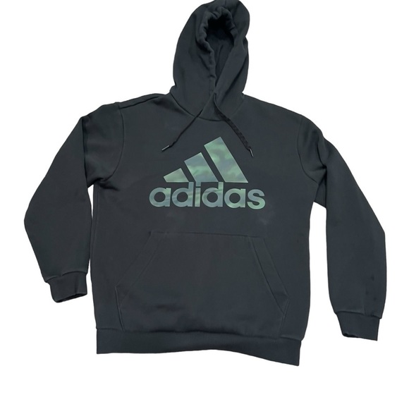 Adidas Essentials Black Camo Logo Hoodie Sweatshirt Men's Small - Picture 1 of 5